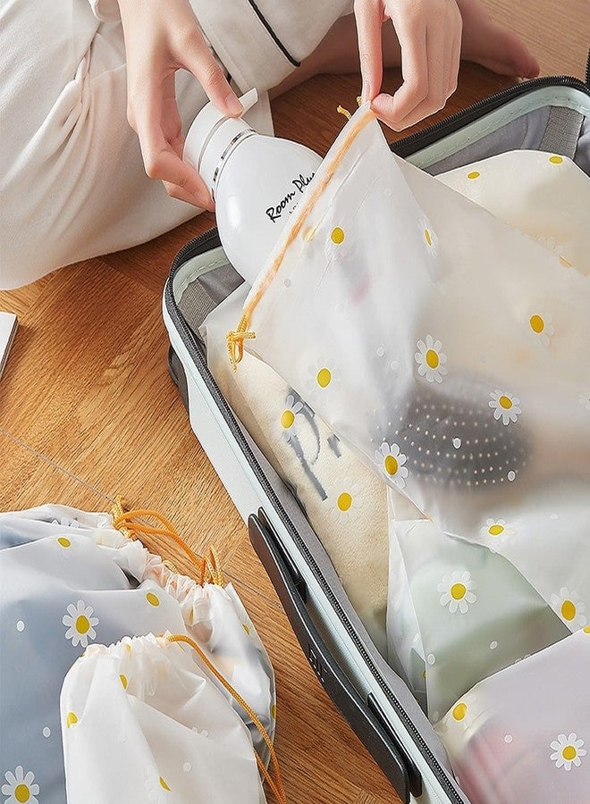 Dhyanexa Pack of 20 Pcs Shoe Bag Cover for Shoe Storage & Travelling Drawstring Bags Waterproof, White Daisy - Image 4